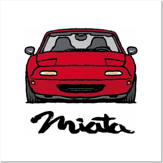 MX5 Miata NA Red Low T-Shirt Wall Art by Woreth